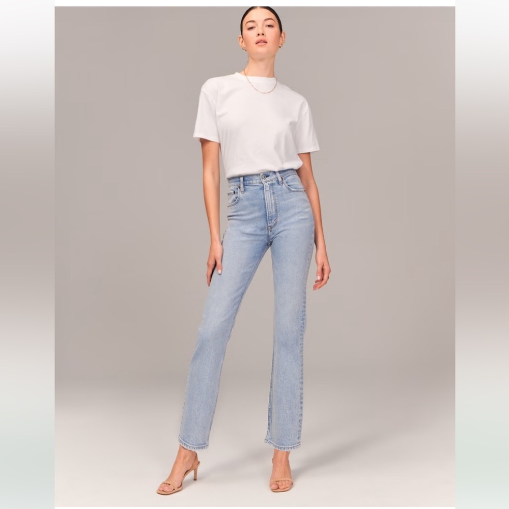 Abercrombie & Fitch the ankle straight ultra high rise blue jeans 26919 - Picture 13 of 13